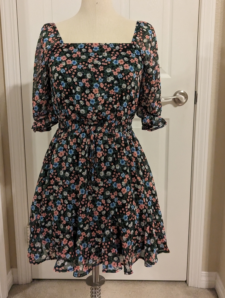 Trixxi Cassey Ditsy Floral Godet Mini Dress S